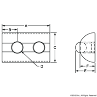 RL-IN T-NUT W/BALL SPG 1/4-20 SLOT8 SS