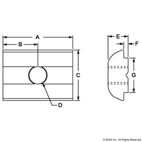 ROLL IN T-NUT SA M8 SLOT10 ZINC PLATED S