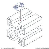 DROP IN T-NUT 1/4-20 SLOT8 ZINC PLATED S