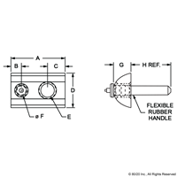 25S M6x10 DRP-IN T-NUT W/FLEX HNDL BRT